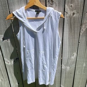 Eddie Bauer Sleeveless Hooded tunic top Sz M EUC